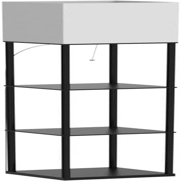 Floor Lamp with Shelves, Standing Lamps for Living Room, Black