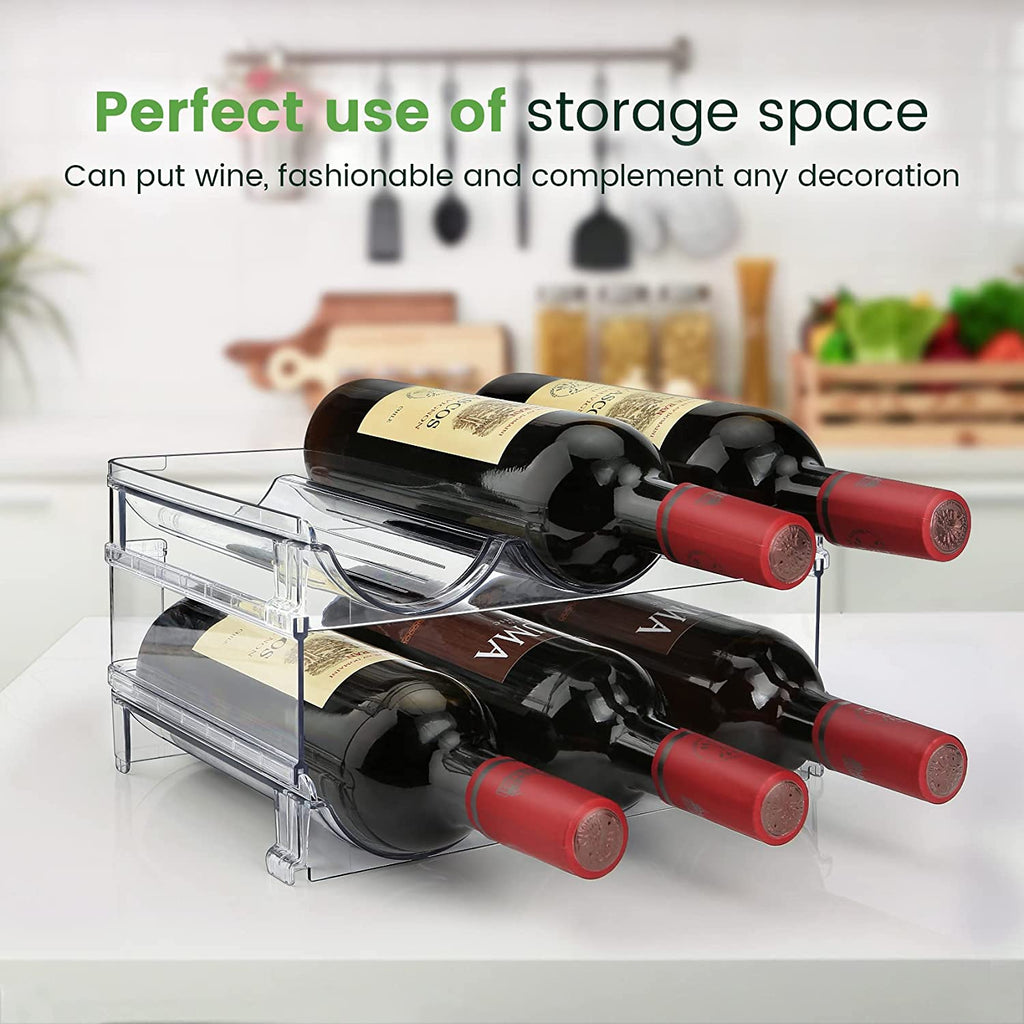 Cabinet Water Bottle Organizer - Set of 2 Stackable Storage Racks for Efficient Water Bottle Management