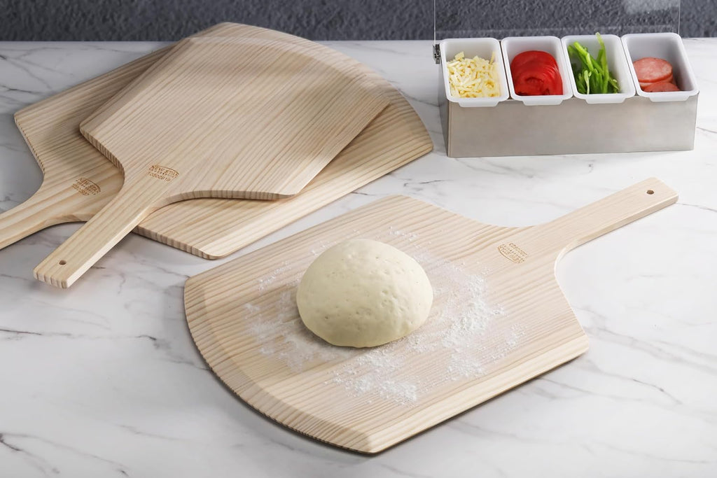 Wooden Pizza Peel, 16" L X 14" W, 24" Overall