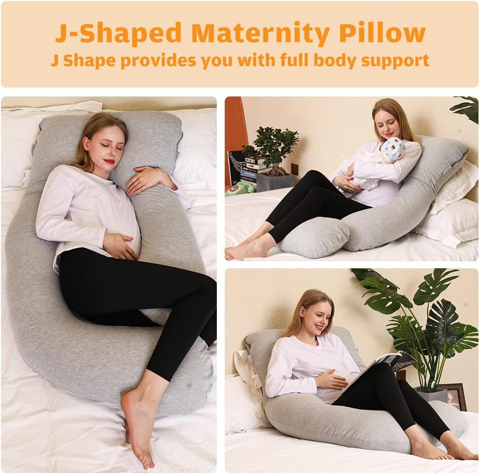 U-Shaped Full Body Pregnancy Pillow - 58 Inch Cooling Maternity Pillow for Comfortable Sleep During Pregnancy