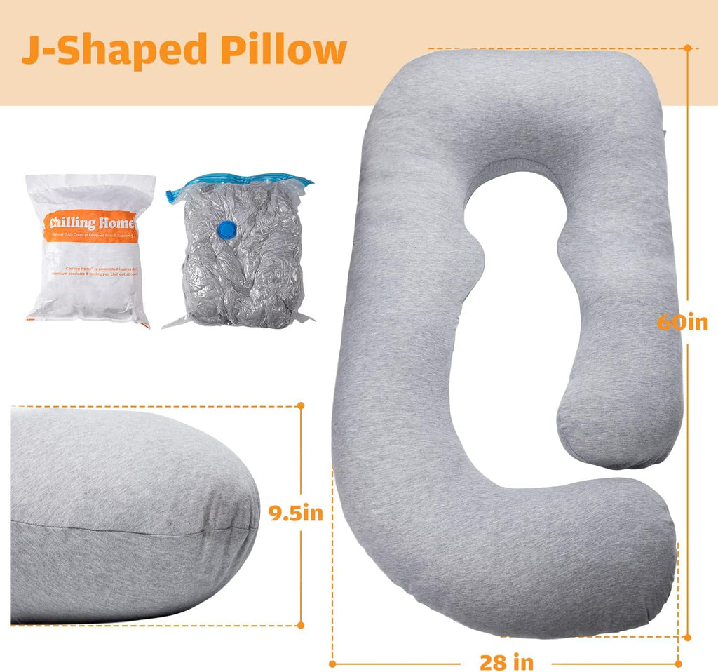 U-Shaped Full Body Pregnancy Pillow - 58 Inch Cooling Maternity Pillow for Comfortable Sleep During Pregnancy