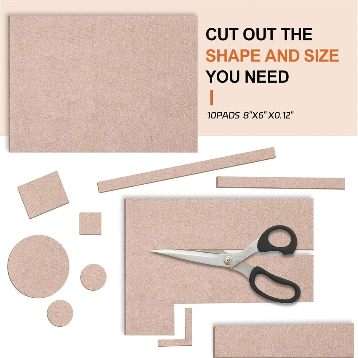 Felt Furniture Pads 10Pcs 8" X 6" Self Adhesive Furniture Felt Pads