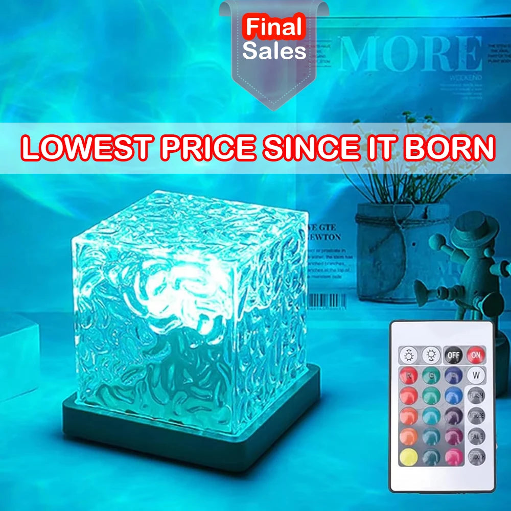 Ocean Wave Projector Light 16 Colors Midnight Aura Aurora Glow Lamp Home Office Bar Restaurant Underwater Projector Night Light