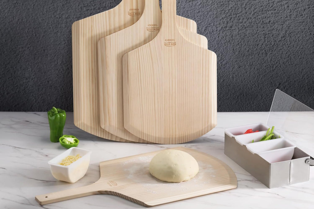 Wooden Pizza Peel, 16" L X 14" W, 24" Overall